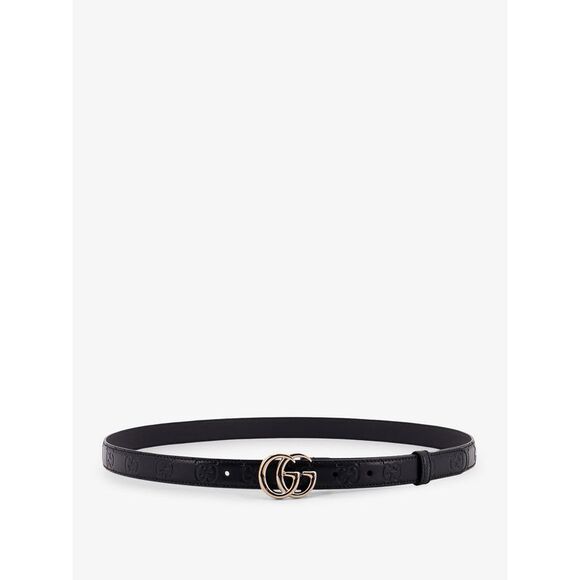 Gucci Women Leather Belt With All-Over Gg Logo